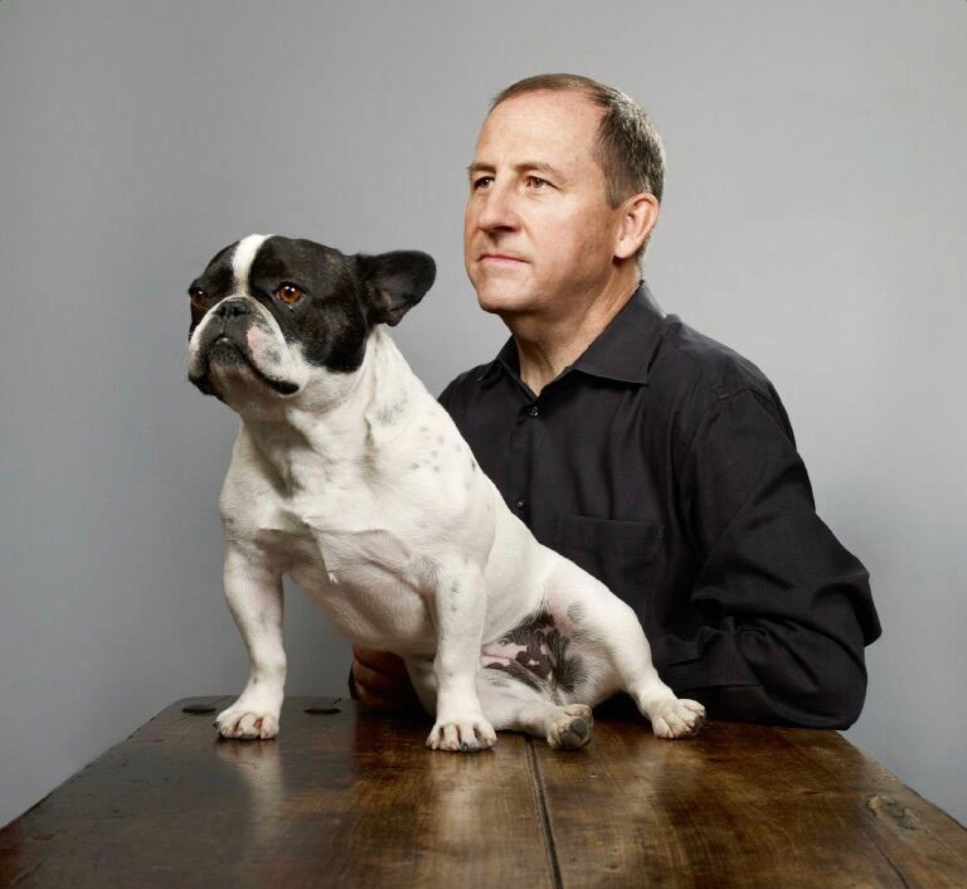 Tom Bedecarré with his dog